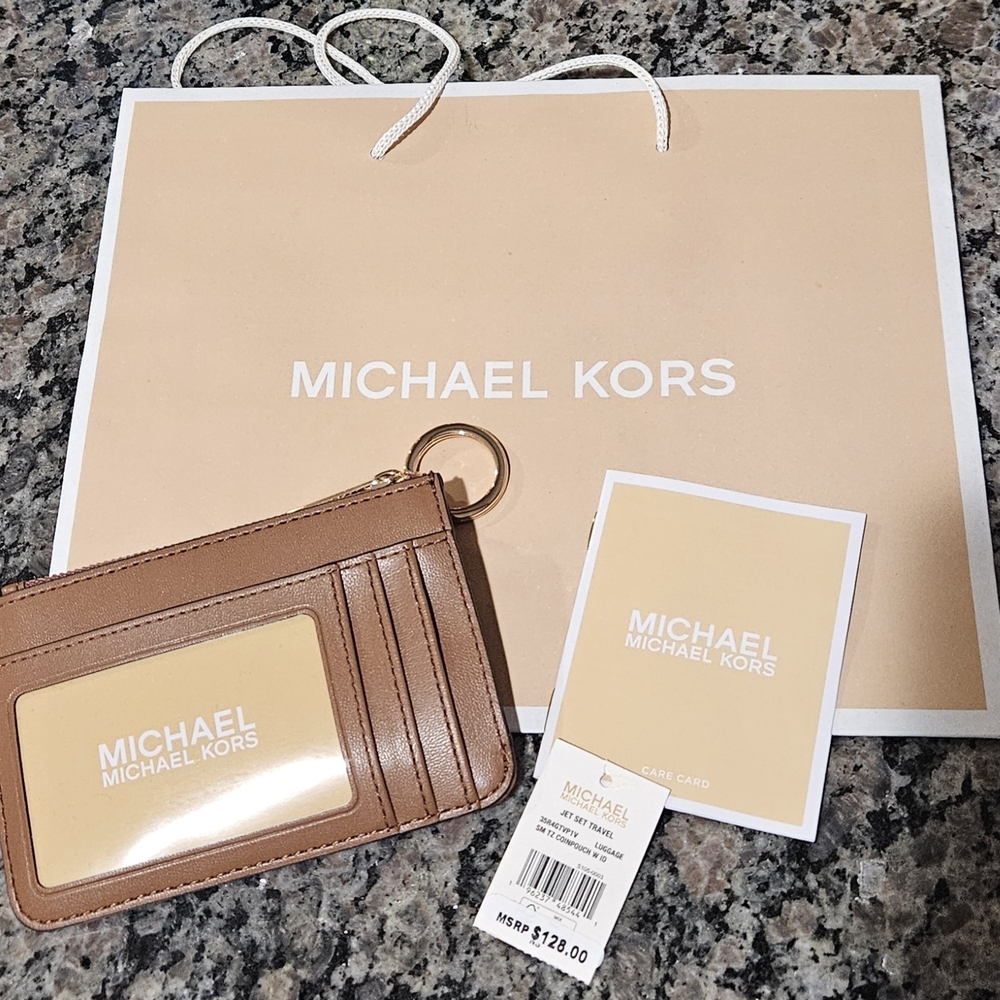 Michael Kors Jet Set Charm Small Quilted Leather Slim Card Case With Gift Bag - Picture 2 of 6